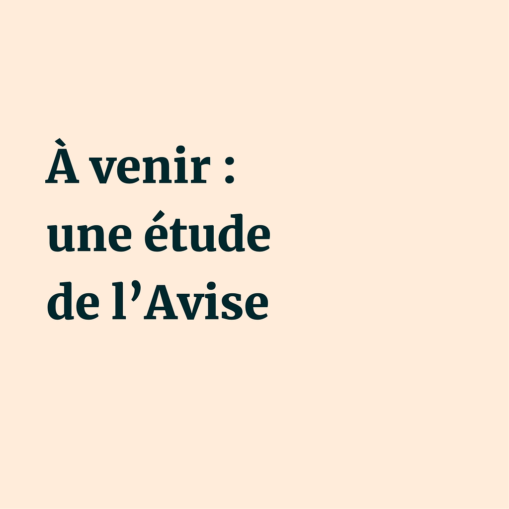 À venir : une étude de l'Avise.