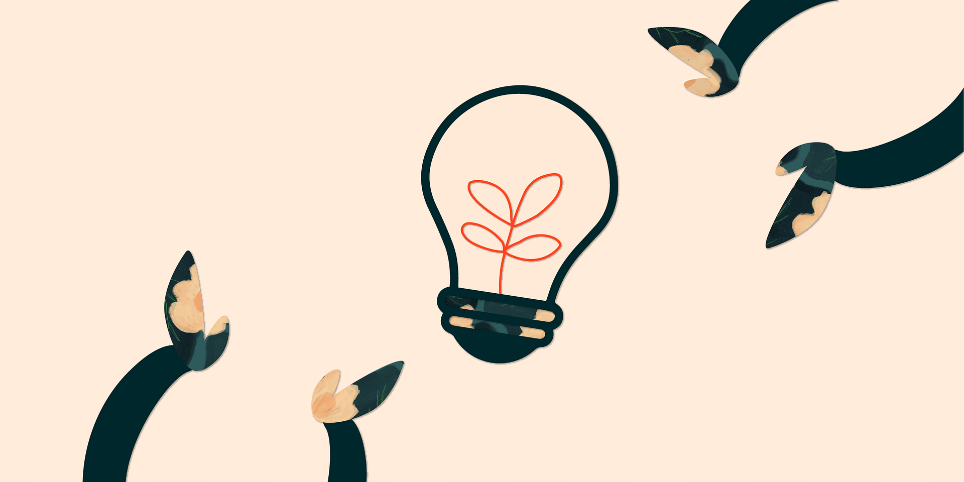 Illustration de l'article : Deux paires de bras se lancent une ampoule. Le filament prend la forme d'une plante.
